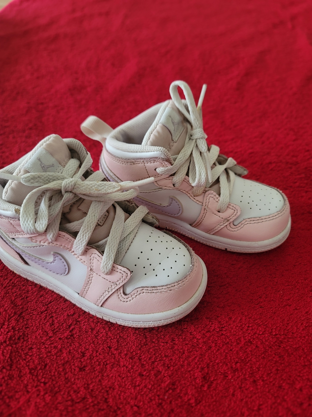 Jordan Baby Toddler Pink/White Colorblock High Top Lace Up US 6.5